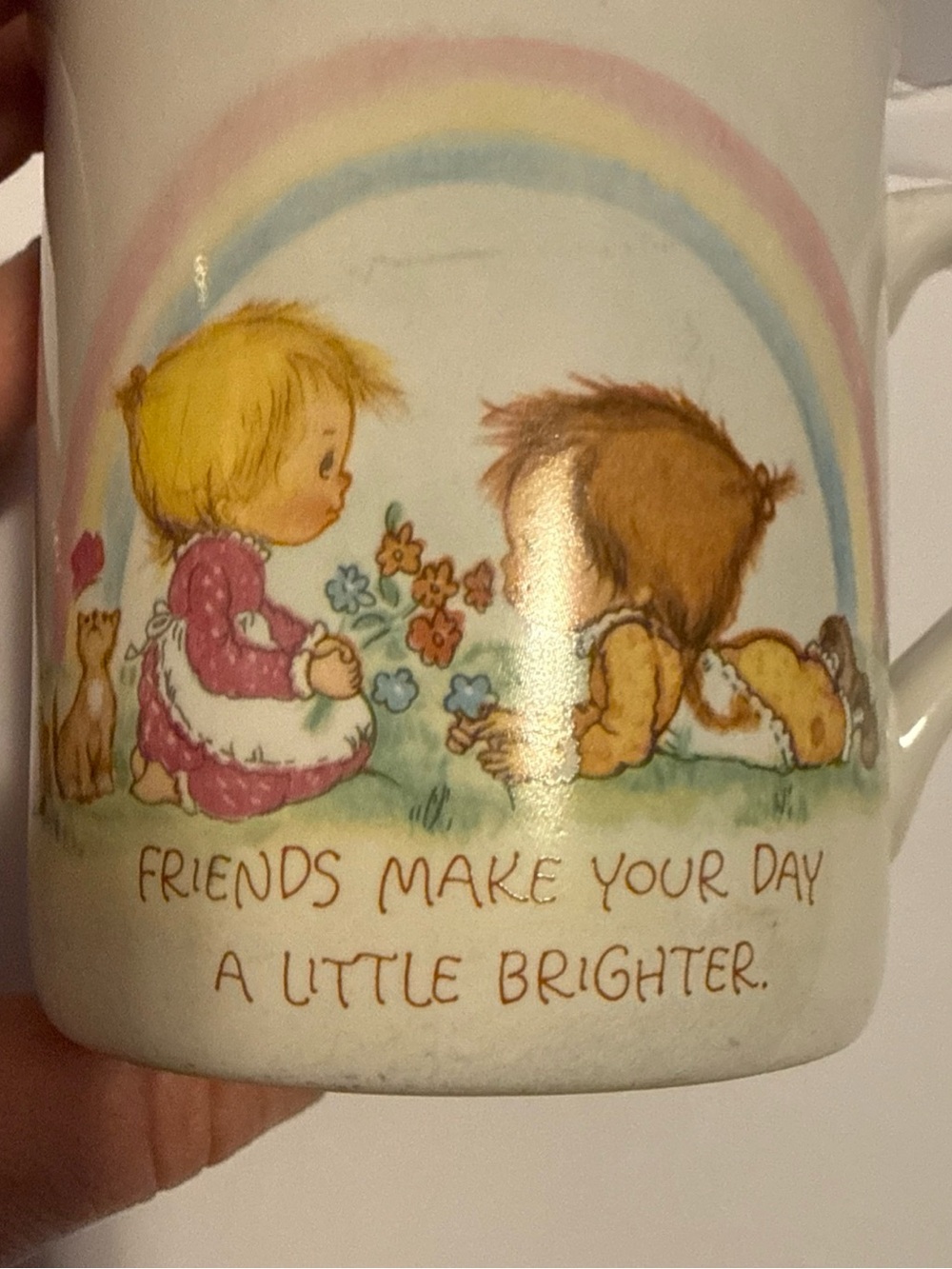 1980s Vtg Hallmark Betsy Clark Mug Mates Friends Make Your Day A Little Brighter